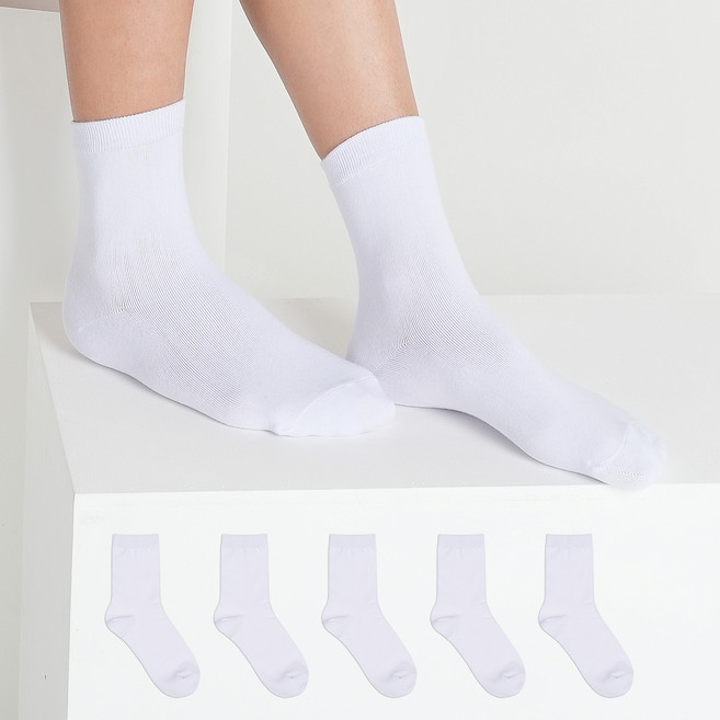 착한양말 남성용 무지 중목 양말 5켤레 세트