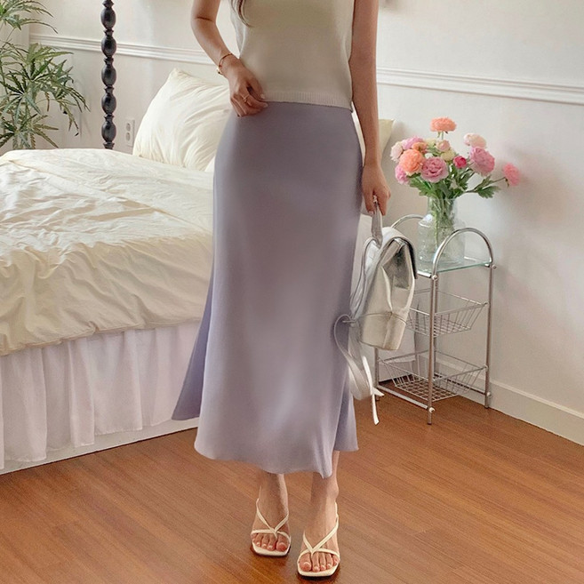 퍼일렛 플레어라인 롱 스커트