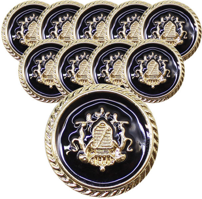 동대문단추왕 몽키 단추 18mm, 블랙G, 10개