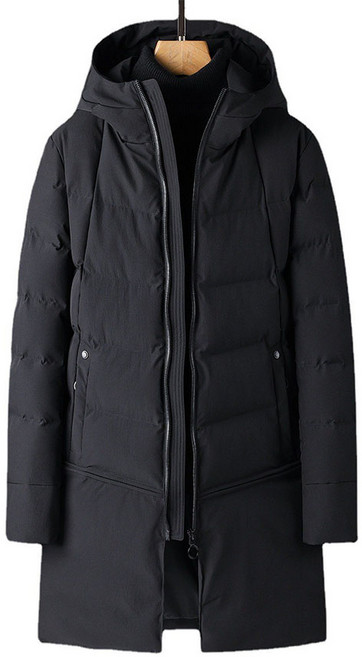 AOULS 男士舒適基本款運動風長版鋪棉外套 M013