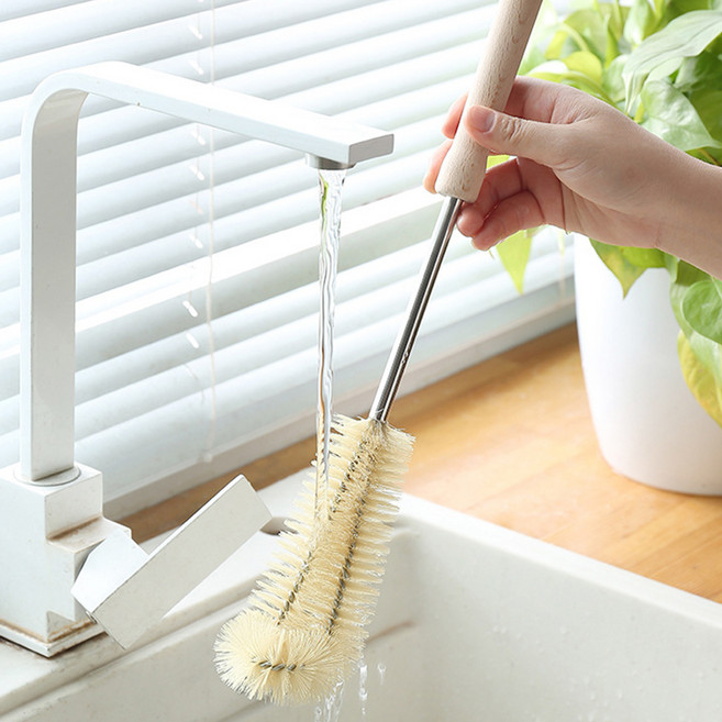 물병 텀블러 세척 긴솔, 1개, 브라운