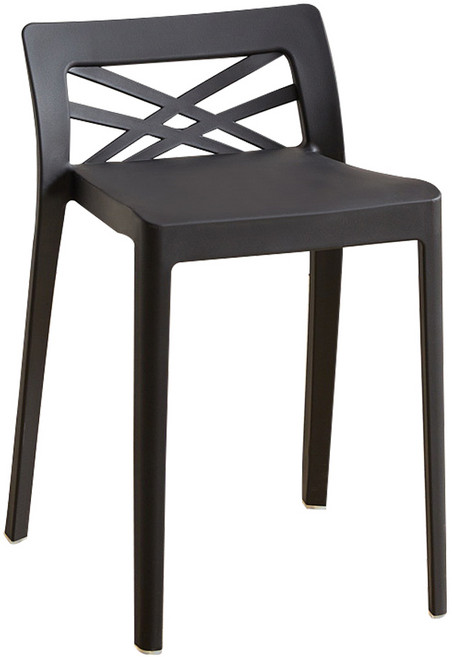 21세기트랜드 니로 등받이 식탁 카페 간이의자 인테리어 체어, 블랙, 1개