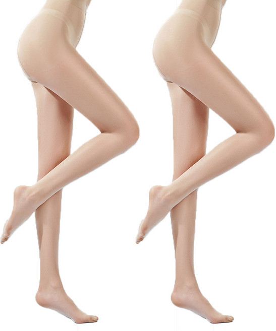 더시럽 여성용 슬림 밀착 누드 투명 팬티 스타킹 0D 2p