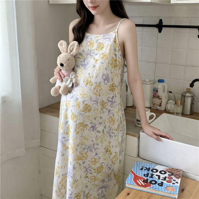 데이소이 끈나시 편안한 임부 홈웨어 원피스