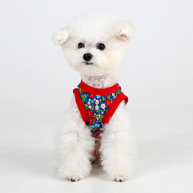 에이미러브즈펫 강아지 할매쿨나시조끼, 01 레드, 1개