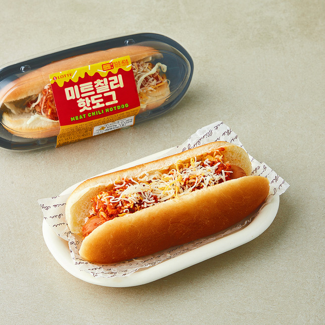 미트 칠리 핫도그, 181g, 1개