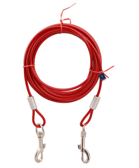 딩동펫 반려동물 더블헤드 와이어 목줄, 레드, 1개