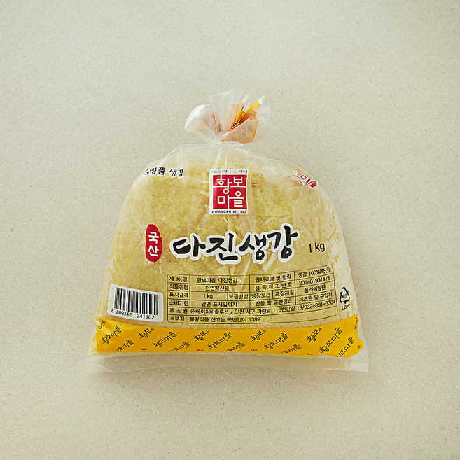 황보마을 국내산 다진생강, 1kg, 1개