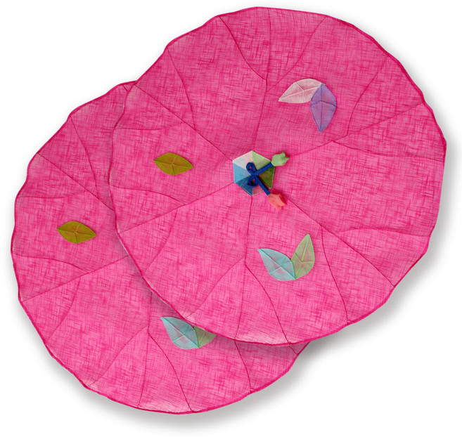 해피툴 나뭇잎 모시 조각 밥상보 핫핑크, 2개