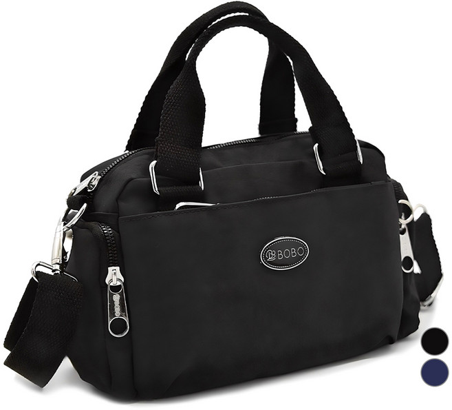 LuLu bag 女款日常輕量生活防水斜背包 + 配件組, 黑色