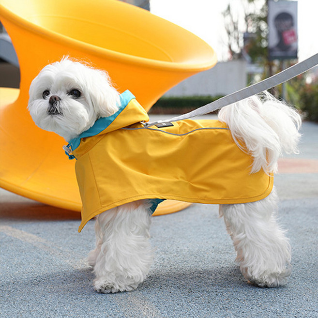 레드퍼피 반려동물 후드 망토우비, 옐로우, 1개
