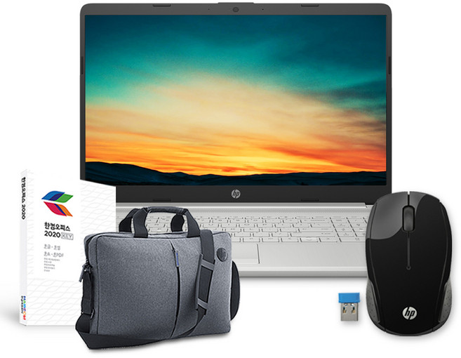 HP 2021 노트북 15s + 한컴+가방+마우스, 내츄럴 실버, 코어i3 10세대, 128GB, 4GB, Free DOS, 15s-du4508TU