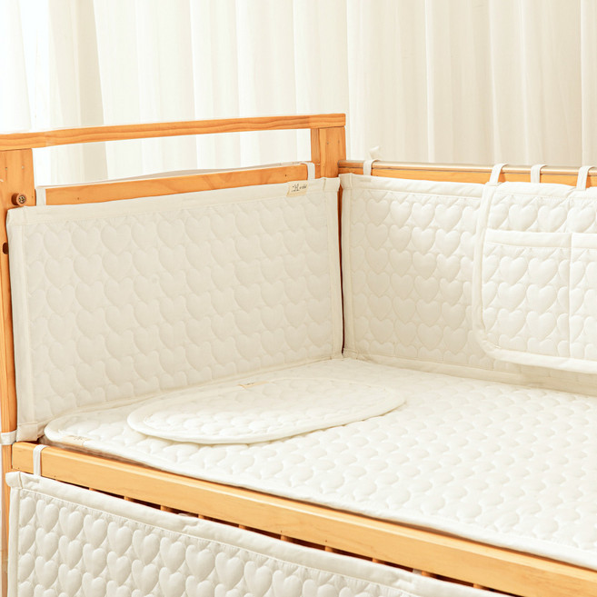 아이레빗 유아용 하트 도톰 범퍼가드 벨라, 크림아이보리