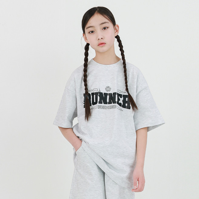 제니키즈 아동용 오버핏 러너 반팔 티셔츠 JN2054T