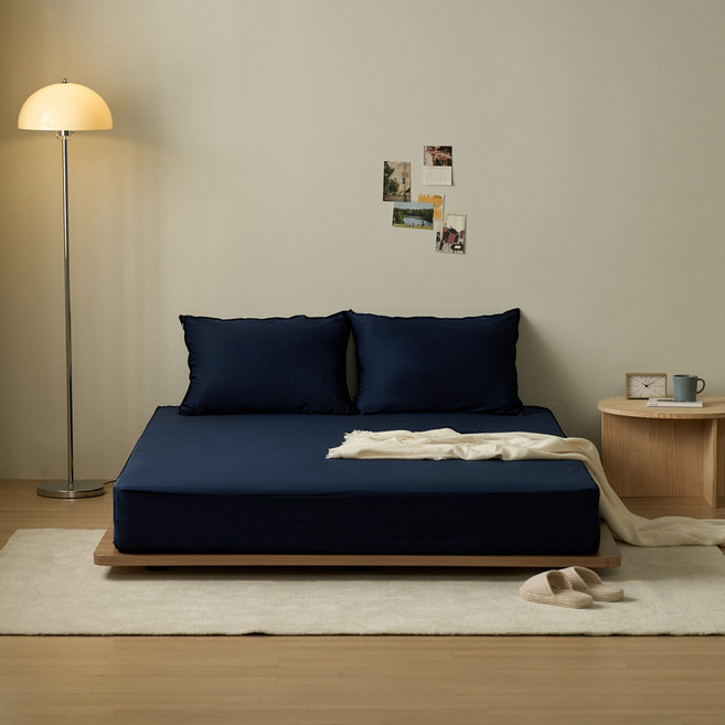 탑베딩 프로 방수 진드기방지 침대 매트리스 커버, 네이비