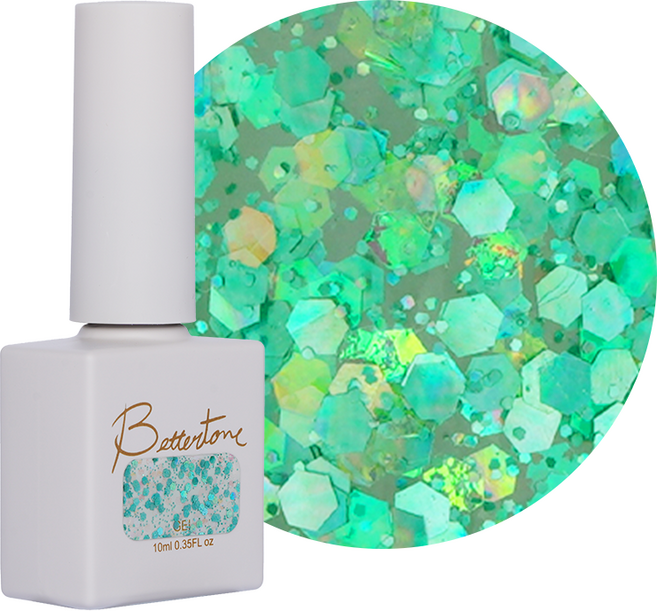 아이빛 베러톤 쥬시후레시 글리터 젤 네일, BJ-09 라임, 10ml, 1개