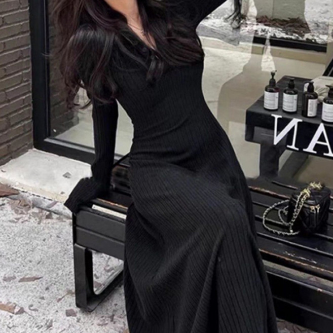 구디프 여성용 로아벨 니트핏 롱원피스