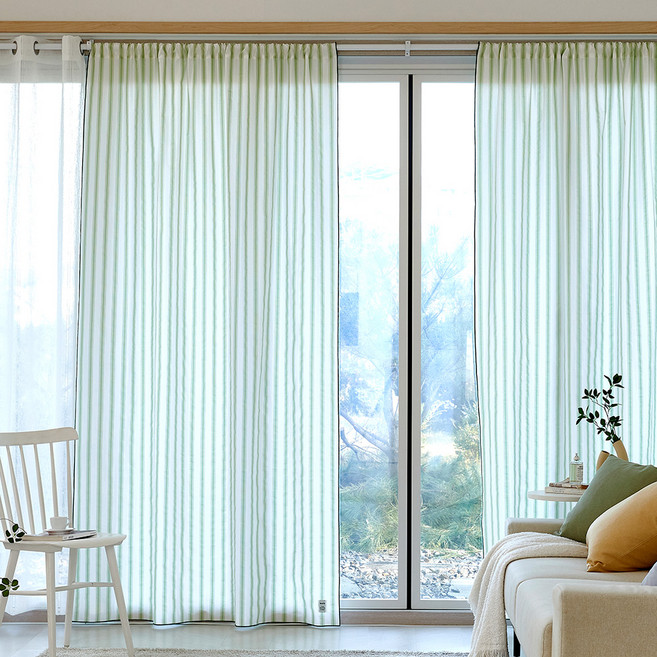 모던하우스 써니팝 면 봉집형 긴창문 커튼