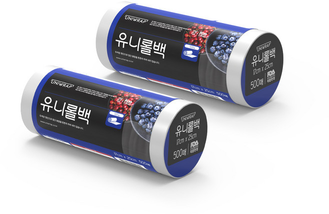 유니랩 유니롤백 소 17cm x 25cm, 소(S), 500개입, 2개