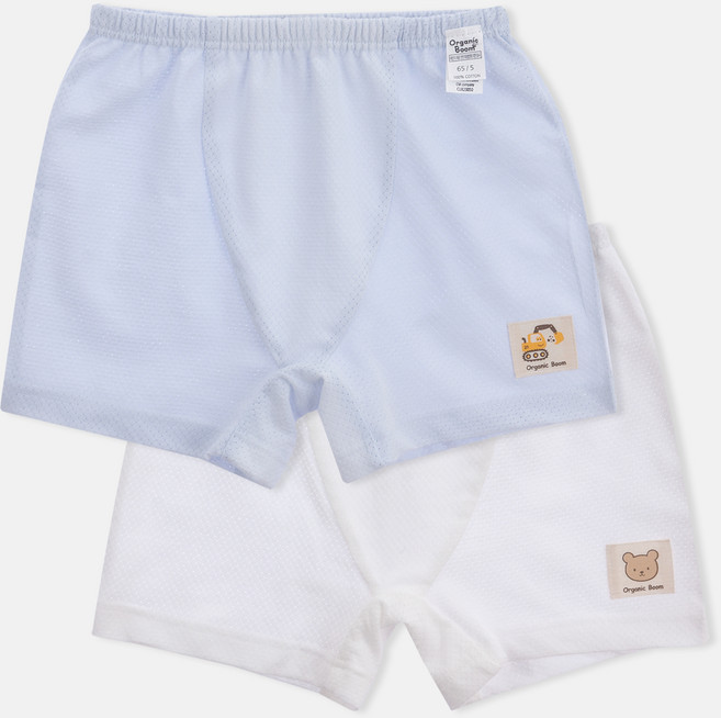 오가닉붐 남아용 통기성 매쉬 쟈가드 학생 사각 팬티 2종 세트