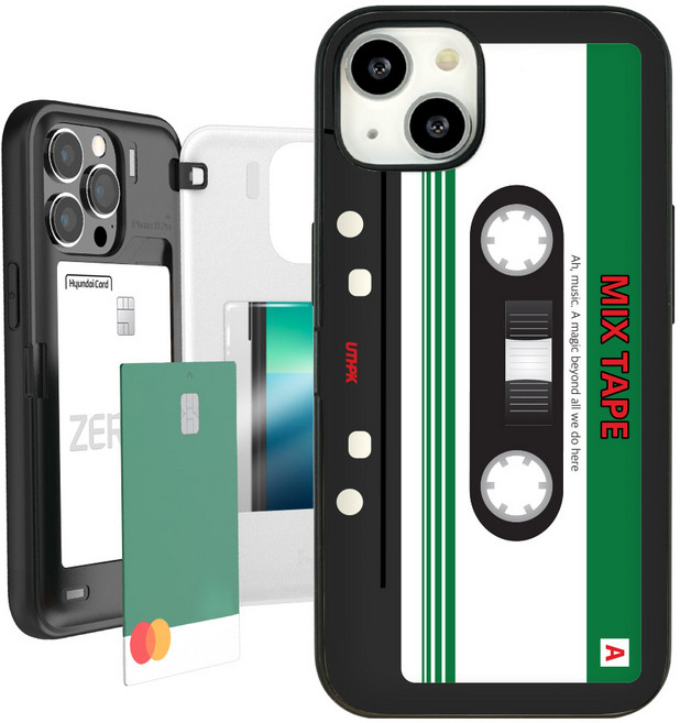 유스픽 믹스 테이프 마그네틱 카드포켓 휴대폰 케이스