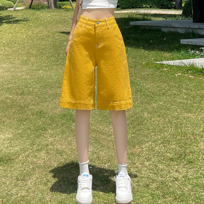 어썸풀 여성용 메로이드 4부 일자 청바지 A26SMP022306