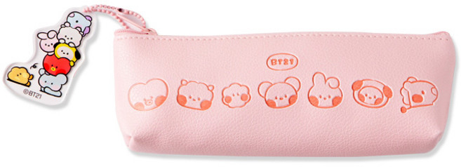 스튜디오에잇 BT21 키링 삼각파우치, 핑크, 1개