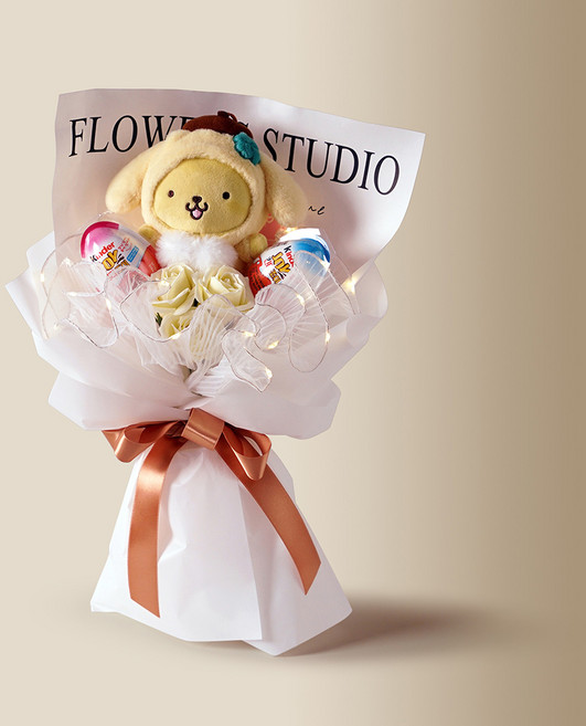 morningscent 산리오 코스튬 킨더 조명꽃다발, 폼폼푸린, 1개