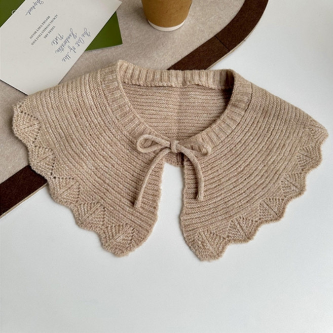 소니오 리본 니트 케이프 카라