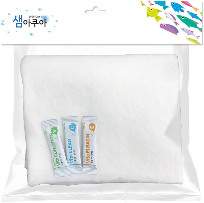 샘아쿠아 고밀도 여과솜 + 심플 3종 수질관리제 세트, 1세트