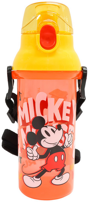 릴팡 디즈니 미키마우스 앵커 원터치 어깨끈 물통, 혼합색상, 480ml, 1개