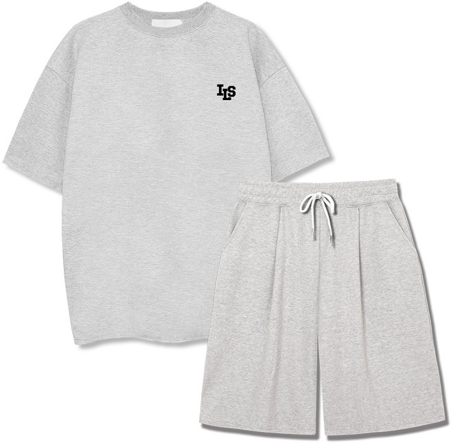 일루소 남녀공용 특양면 로고아이엘에스 버뮤다 원턱 트레이닝 상하의 세트