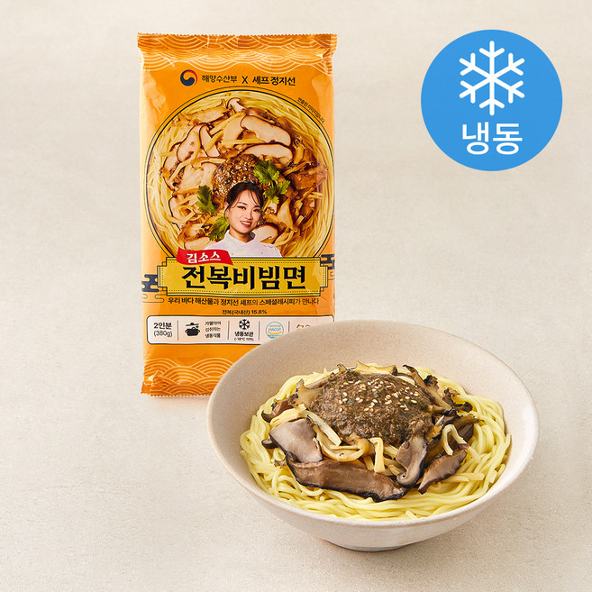 정지선 김소스 전복비빔면 2인분 (냉동), 380g, 1개