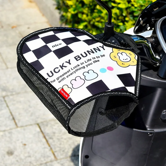 아이디어룸 오토바이 여름 토시 핸들 커버 양손 세트, 화이트