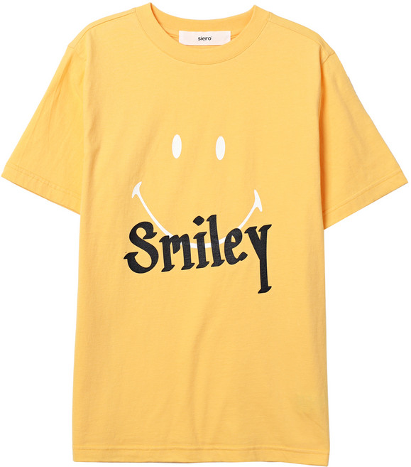 SIERO COSIERO Smiley 簡約印花透氣短袖T恤 SH6TSU187, 黃色