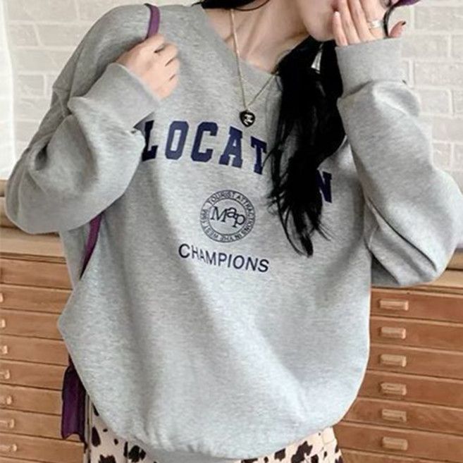 Goodif 女款 Location 寬鬆版型刷毛大學T