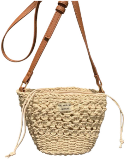 MDMS 編織迷你斜背包, 杏色