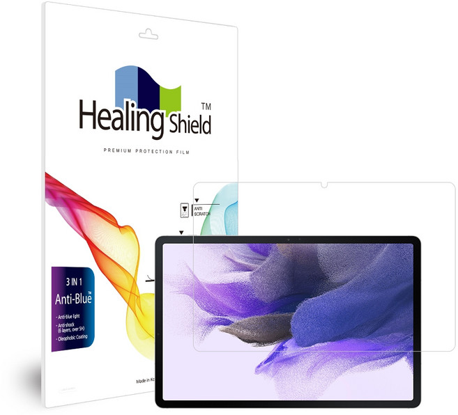 Healing Shield 抗藍光吸收衝擊力疏油3合1螢幕保護貼, 單色, 1個
