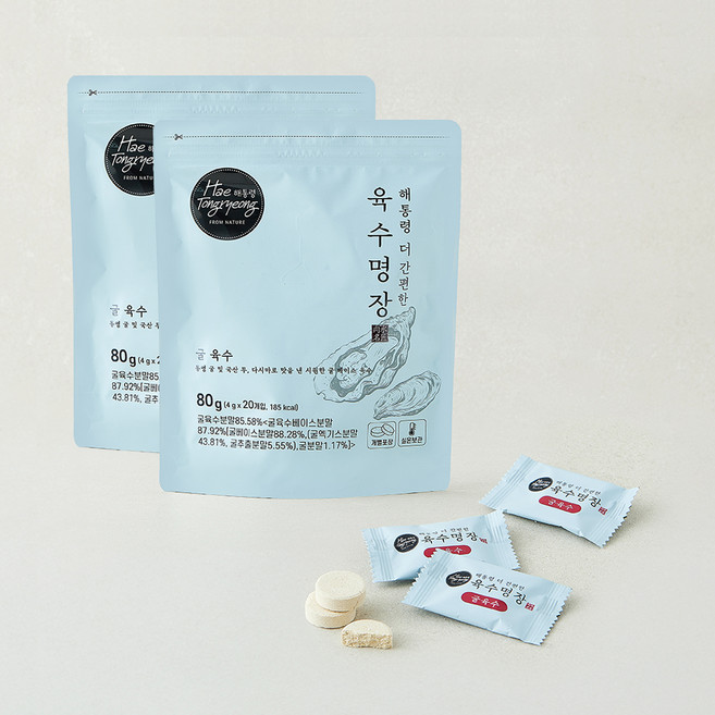 해통령 더 간편한 육수명장 굴육수, 4g, 2개, 20개입
