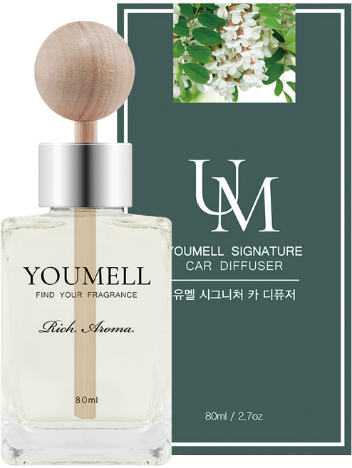 유멜 차량용 디퓨저 80ml 본품, 아카시아모링가, 1개