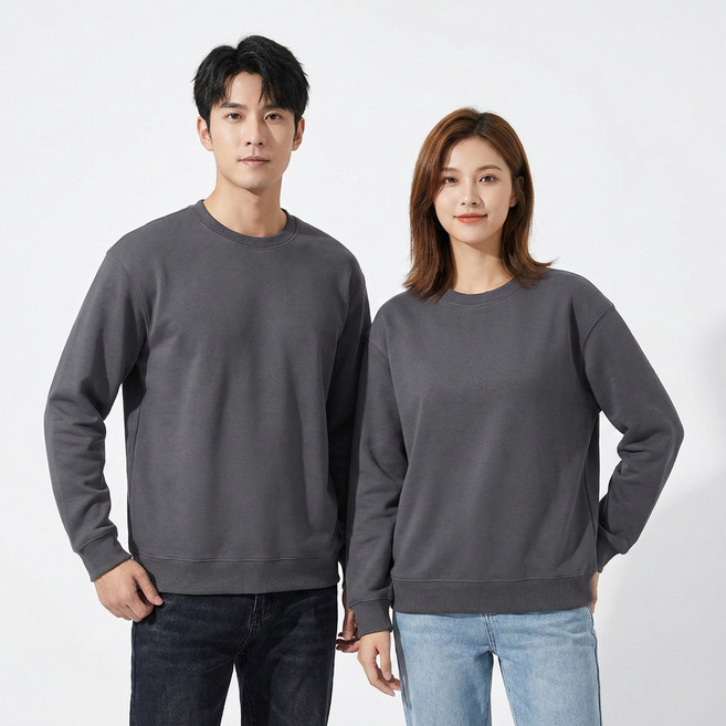 언헤브 남녀공용 심플 데일리 맨투맨