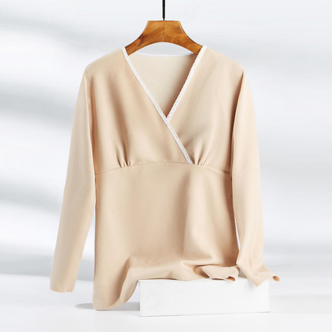 웜 랩 셔링 수유 긴팔 티셔츠