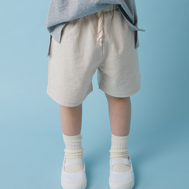 바오밥나무 아동용 통기성 코튼린넨 반바지