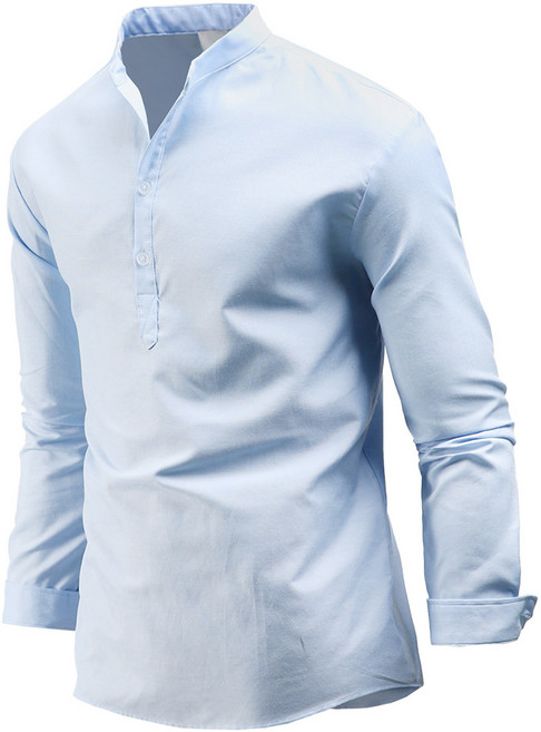 다꾸앙 남성용 핸썸 차이나 긴팔 캐주얼 셔츠 E04B3_ss3866