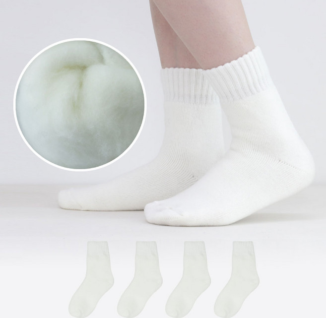 이지레그 방한용 안감 북실북실 기모 중목 양말 4켤레