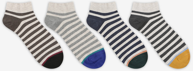 GGRN 남성용 캐주얼 패턴 스니커즈 패션 발목 양말 컬렉션 4종 세트