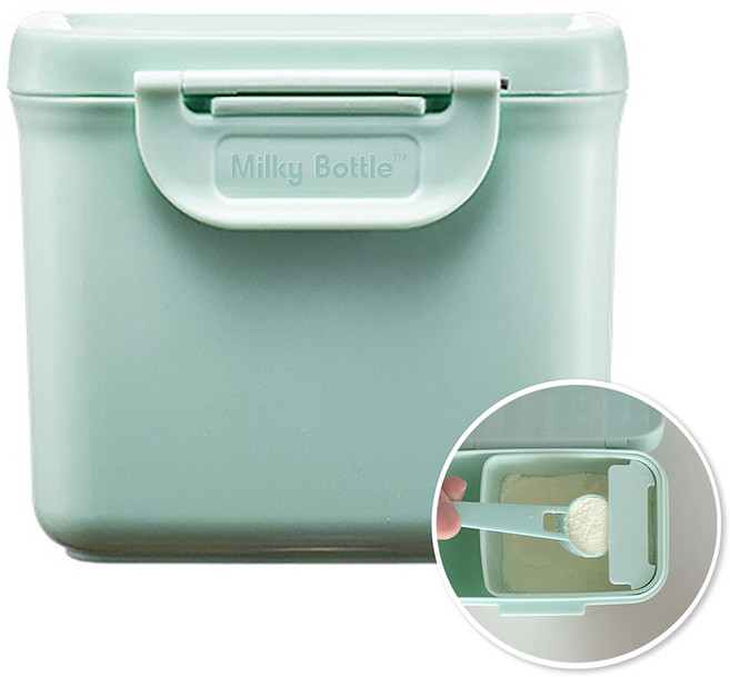 밀키보틀 제이미로프트 휴대용 여행용 밀크 파우더 디스펜서 360ml + 스푼 세트, 민트그린, 1세트