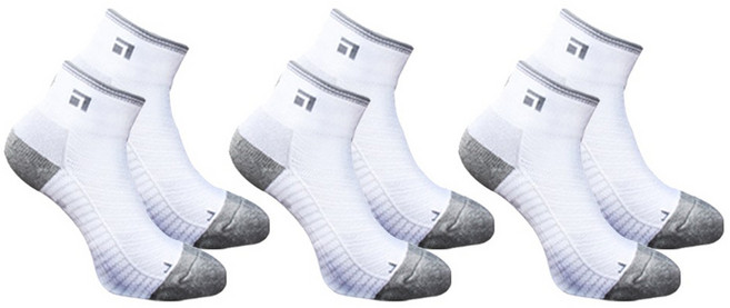 인콘트로 남성용 샷이글 실리콘 논슬립 골프 스포츠양말 3켤레 세트, 회색, 3개