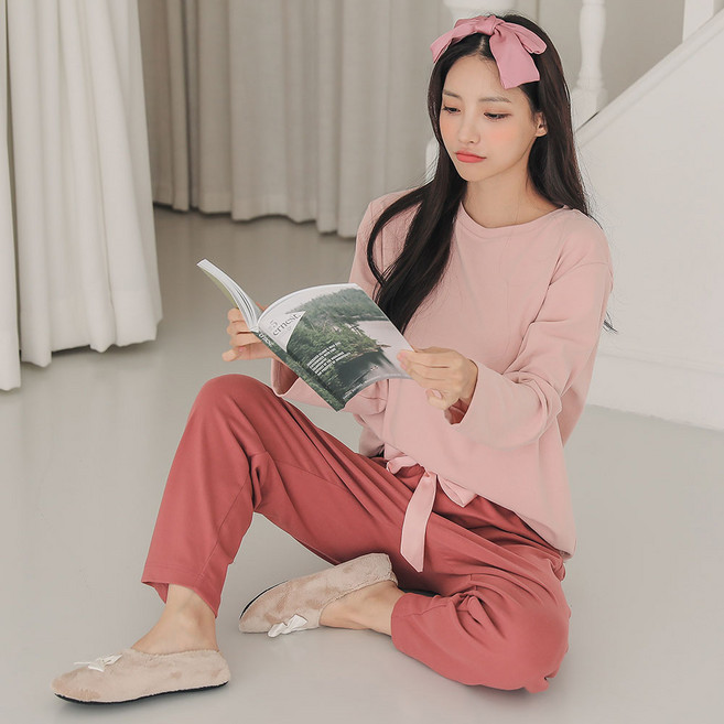 GLAM GONGGAM 女款Woody蜜桃絨兩件式睡衣套裝