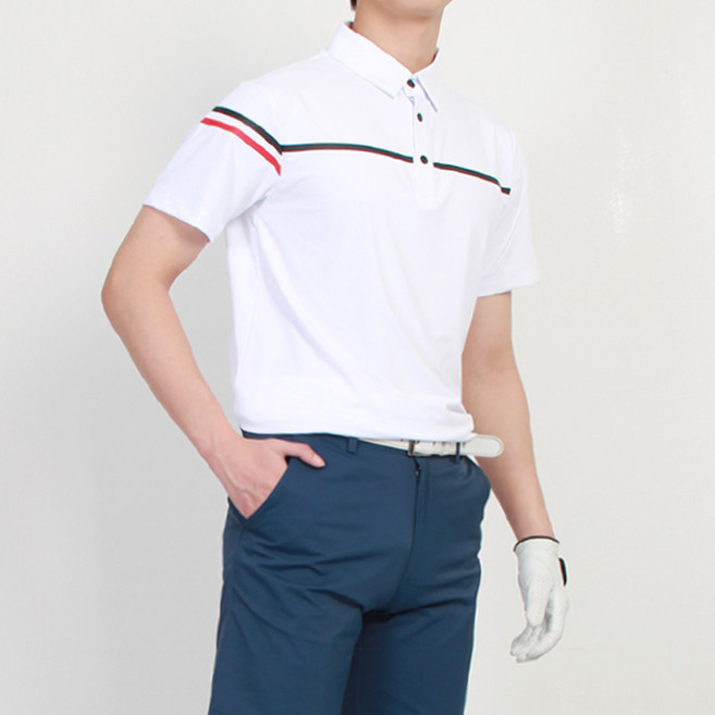 마인플로우 남성용 BL 한줄 스판 골프 반팔티셔츠